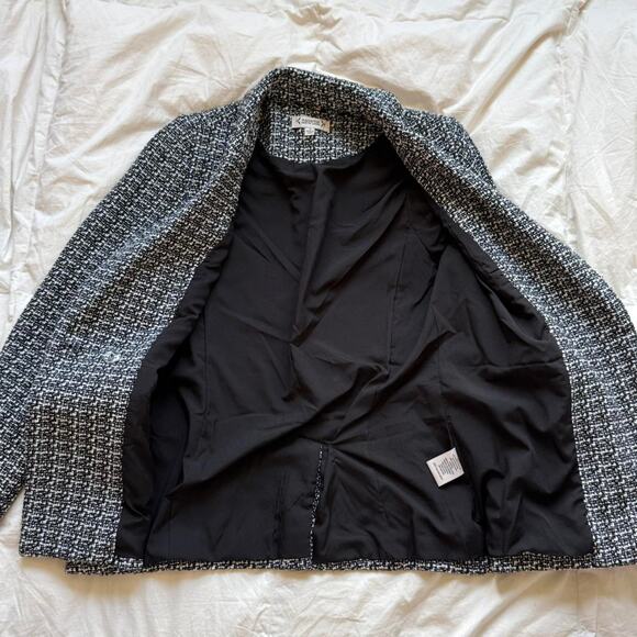 Nanette leopore Tweed double breasted blazer sz 4 coquette feminine academia - Picture 4 of 8